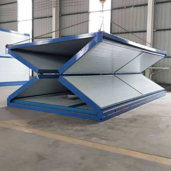 40ft Glamni Z foldable container house forms dual story lodging for glamping sites